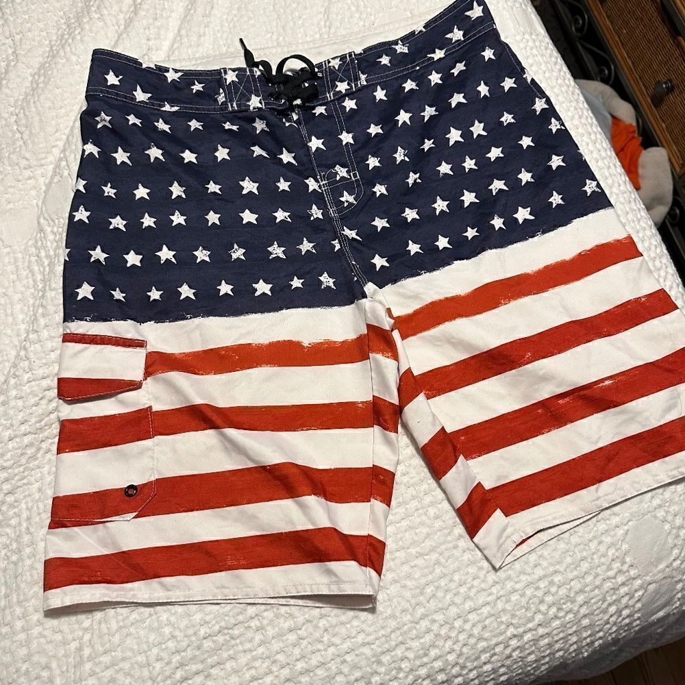Hang Ten Meds Board Shorts EUC Size 34